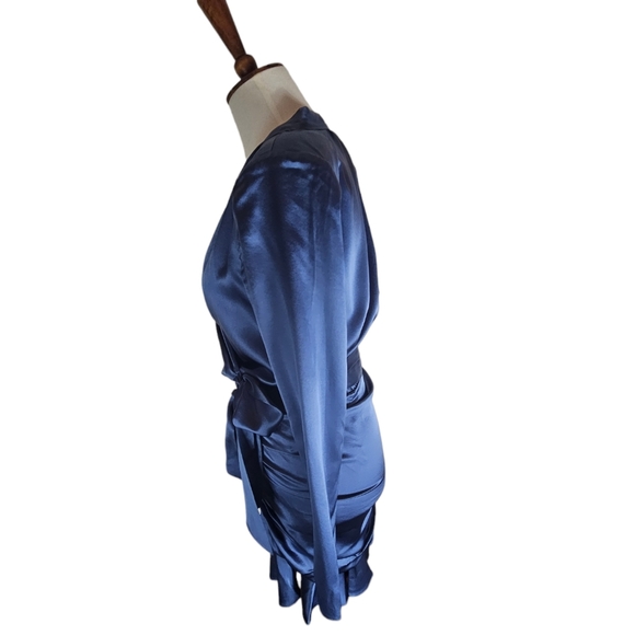 Veronica Beard Agatha Silk Ruched Wrap Mini Dress 2 NWT - Picture 4 of 10